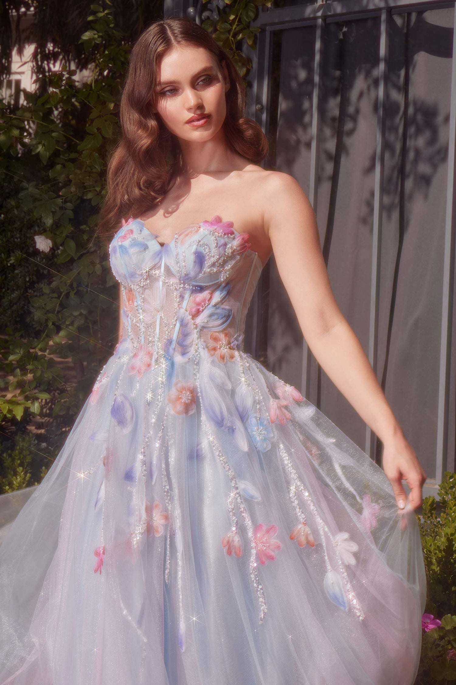 Andrea &amp; Leo A1383 Dress Watercolor Floral A-Line Gown