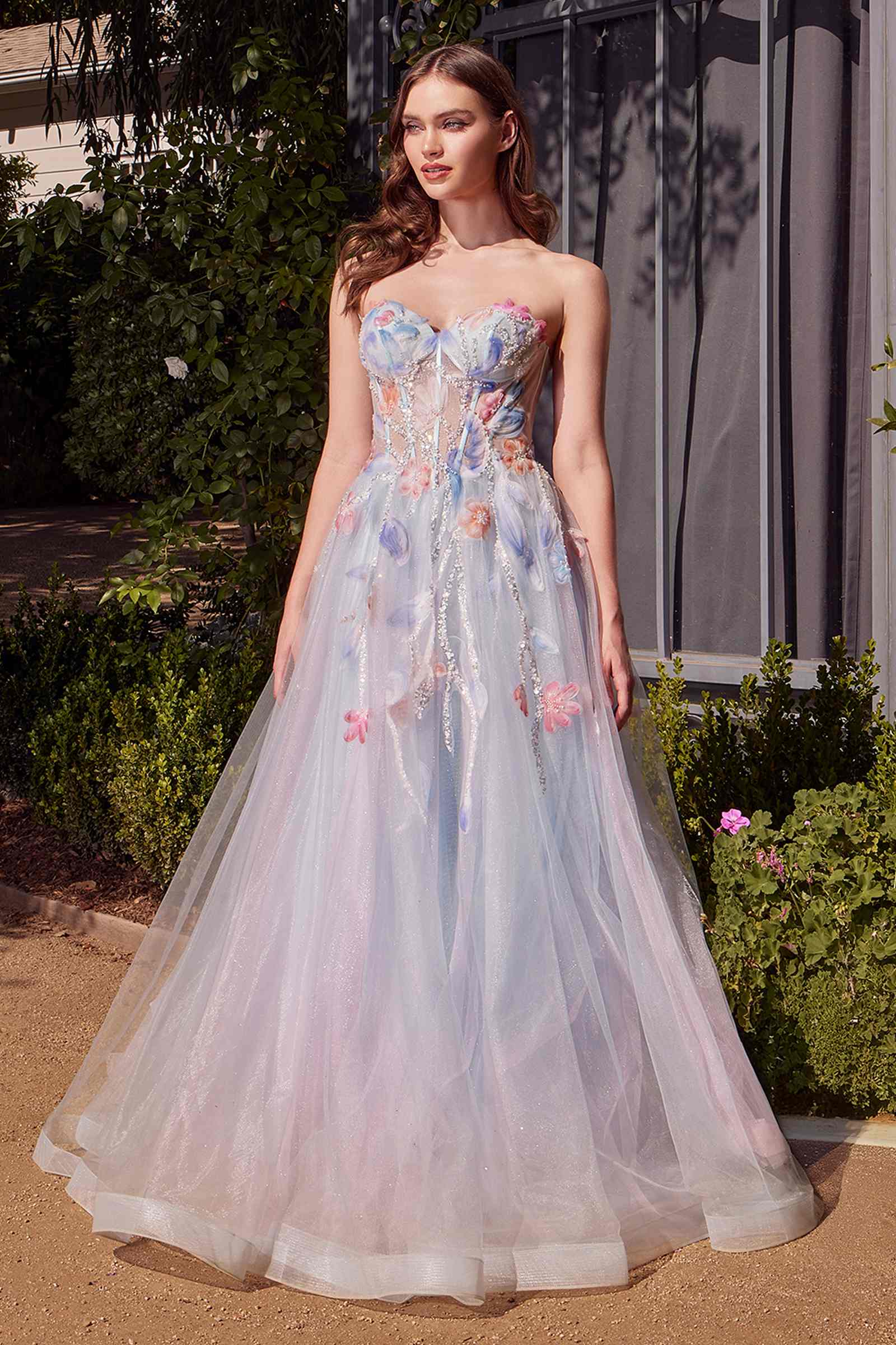 Andrea &amp; Leo A1383 Dress Watercolor Floral A-Line Gown