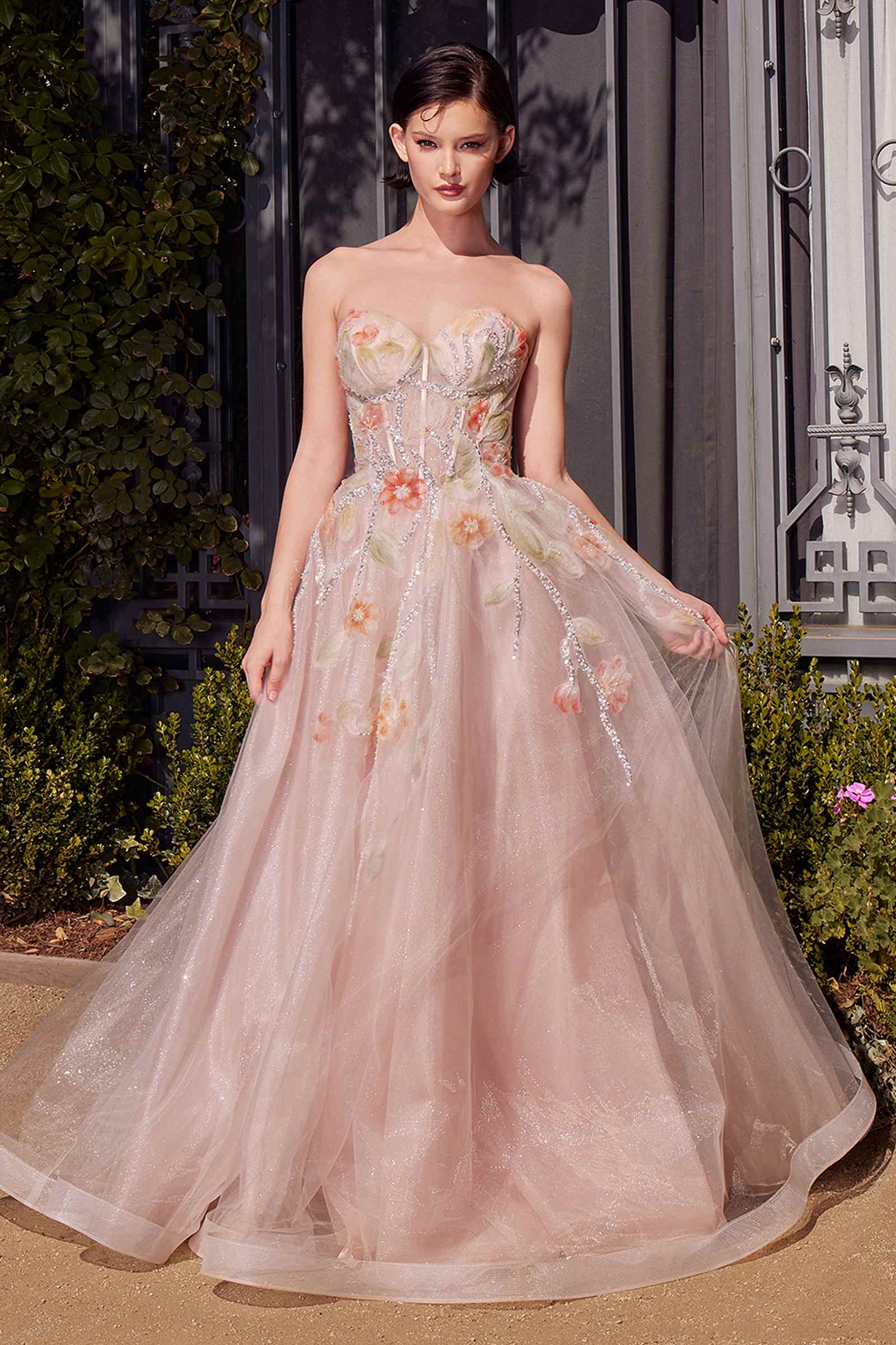 Andrea &amp; Leo A1383 Dress Watercolor Floral A-Line Gown