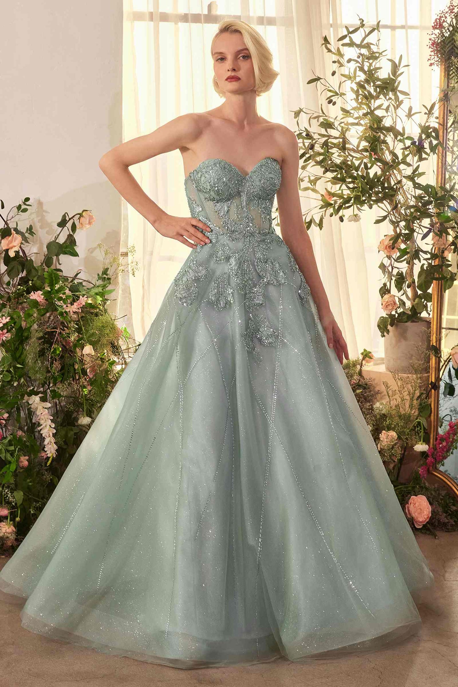 Andrea &amp; Leo A1387 Dress Strapless Embellished Tulle Ball Gown