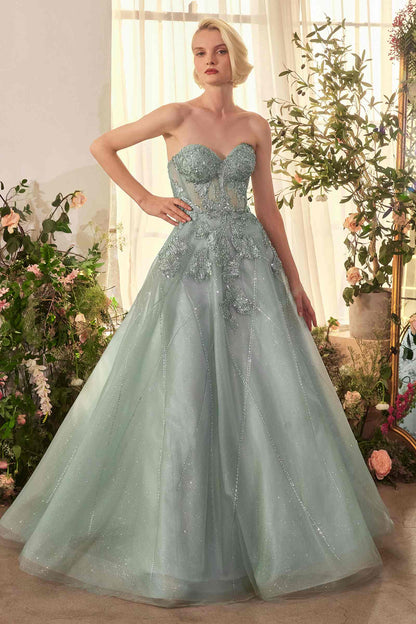 Andrea &amp; Leo A1387 Dress Strapless Embellished Tulle Ball Gown