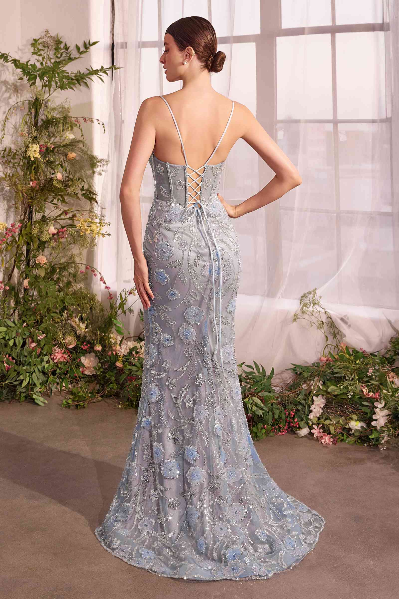 Andrea &amp; Leo A1393 Dress Metallic Floral Mermaid Gown
