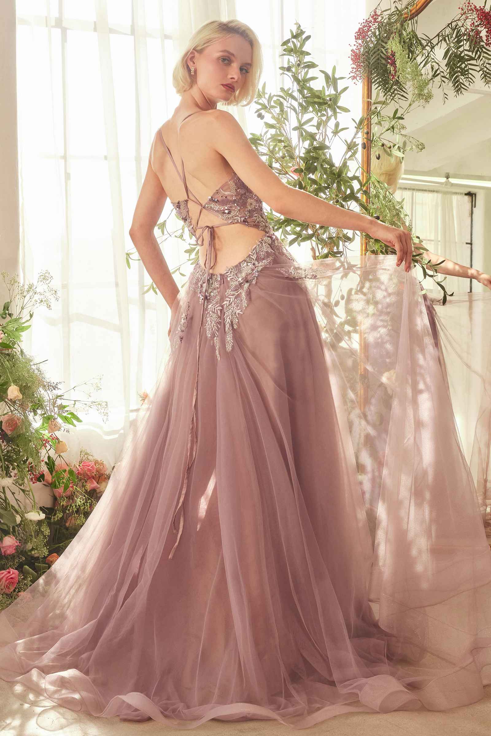 Andrea &amp; Leo A1419 Dress English Violet A-Line Layered Tulle Gown Of Whimsy