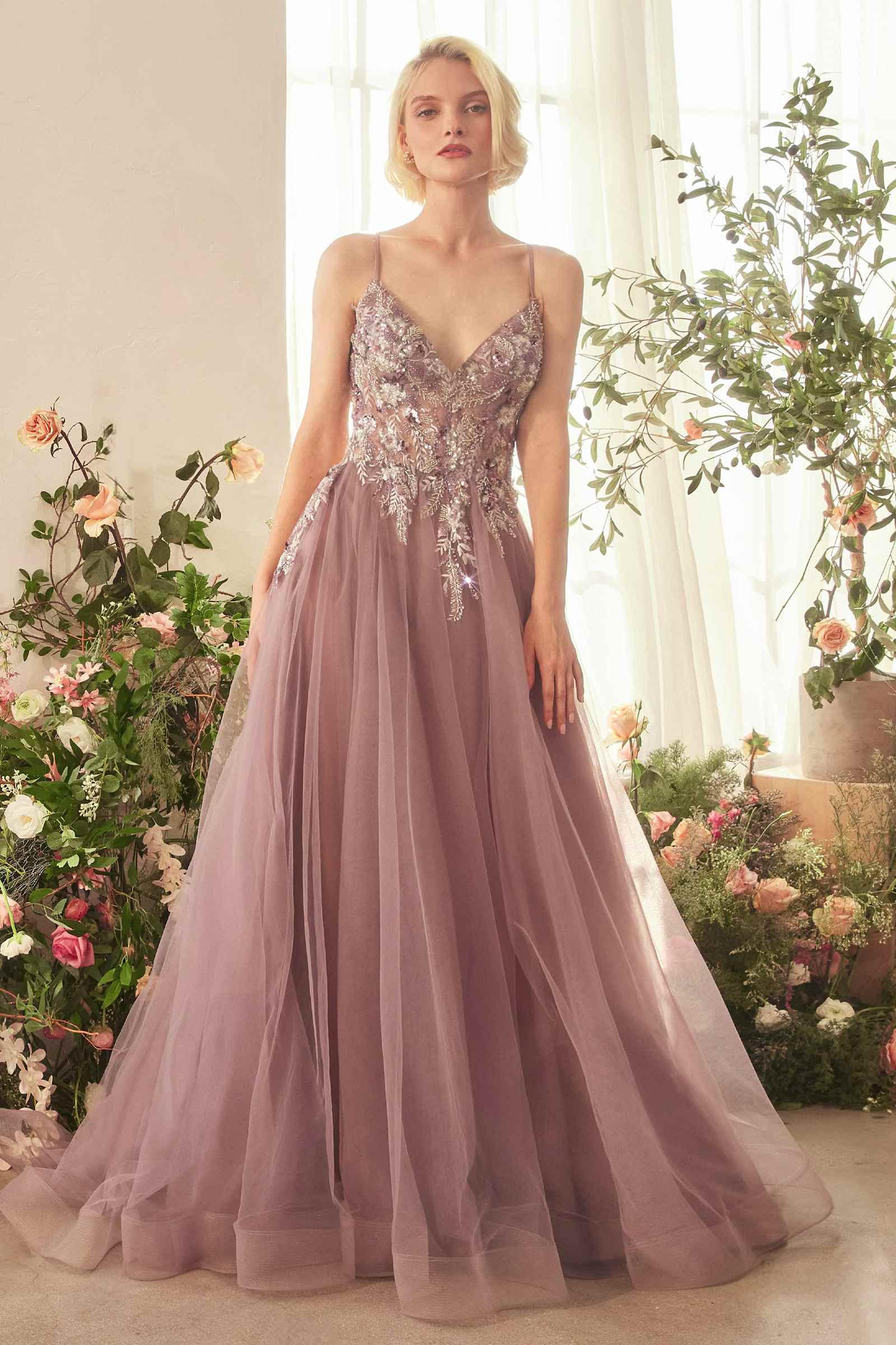 Andrea &amp; Leo A1419 Dress English Violet A-Line Layered Tulle Gown Of Whimsy