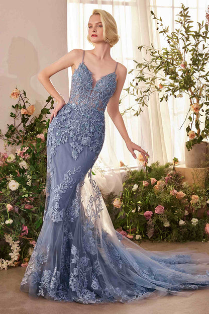 Andrea &amp; Leo A1421 Dress Foliage Beaded Lace Mermaid Gown