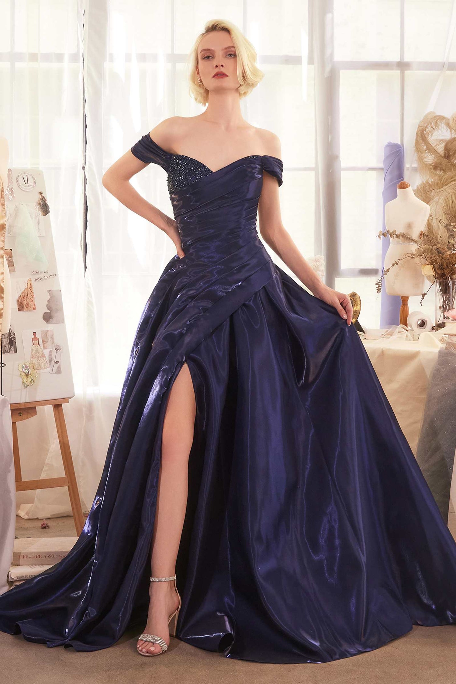 Andrea &amp; Leo A1424 Dress Off The Shoulder Organza Ball Gown