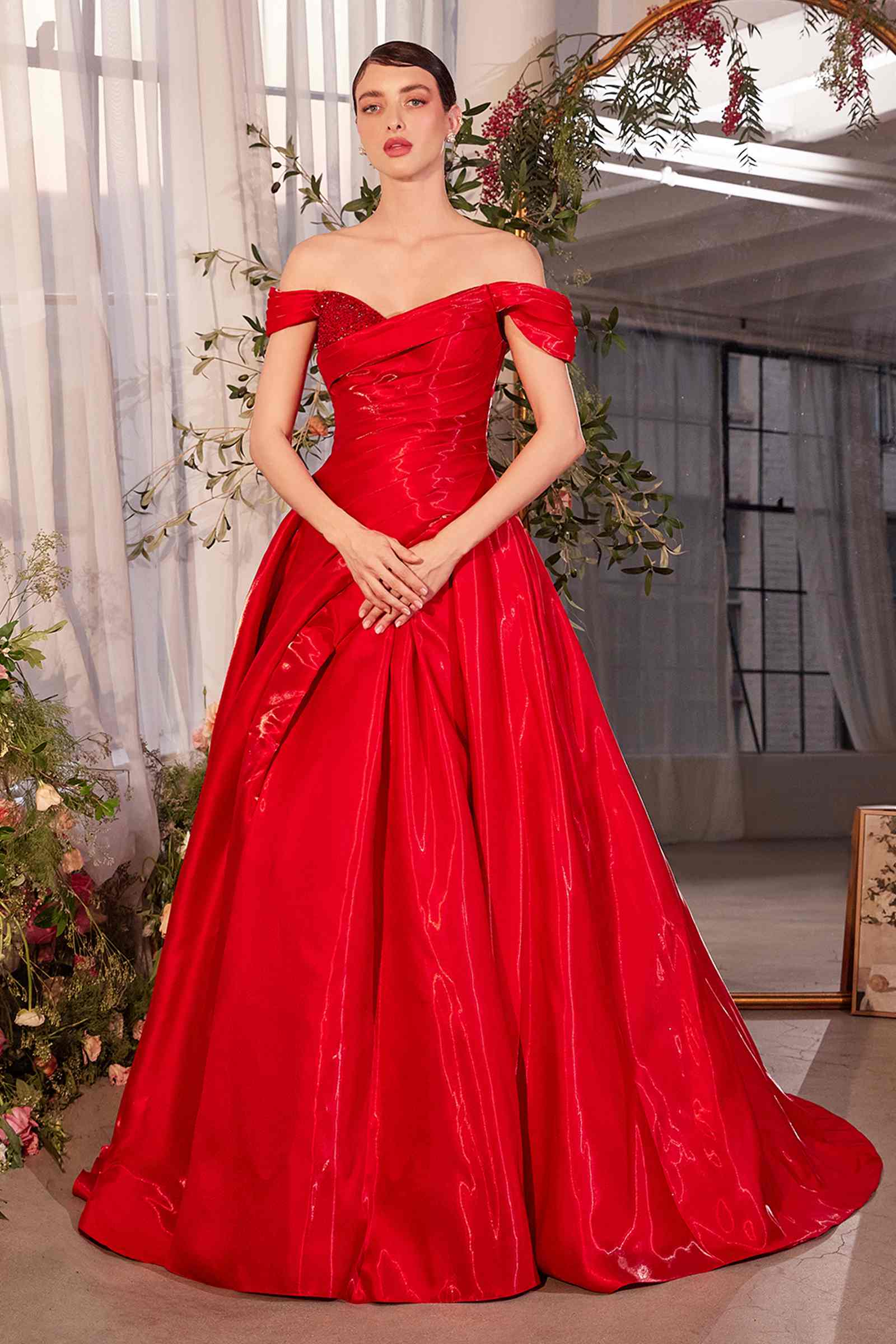 Andrea &amp; Leo A1424 Dress Off The Shoulder Organza Ball Gown