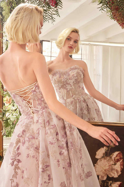 Andrea &amp; Leo A1455 Dress Romance Embroidery A-Line Corset Gown