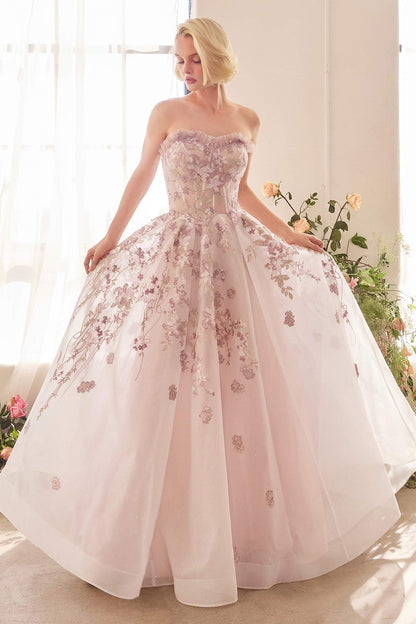 Andrea &amp; Leo A1455 Dress Romance Embroidery A-Line Corset Gown