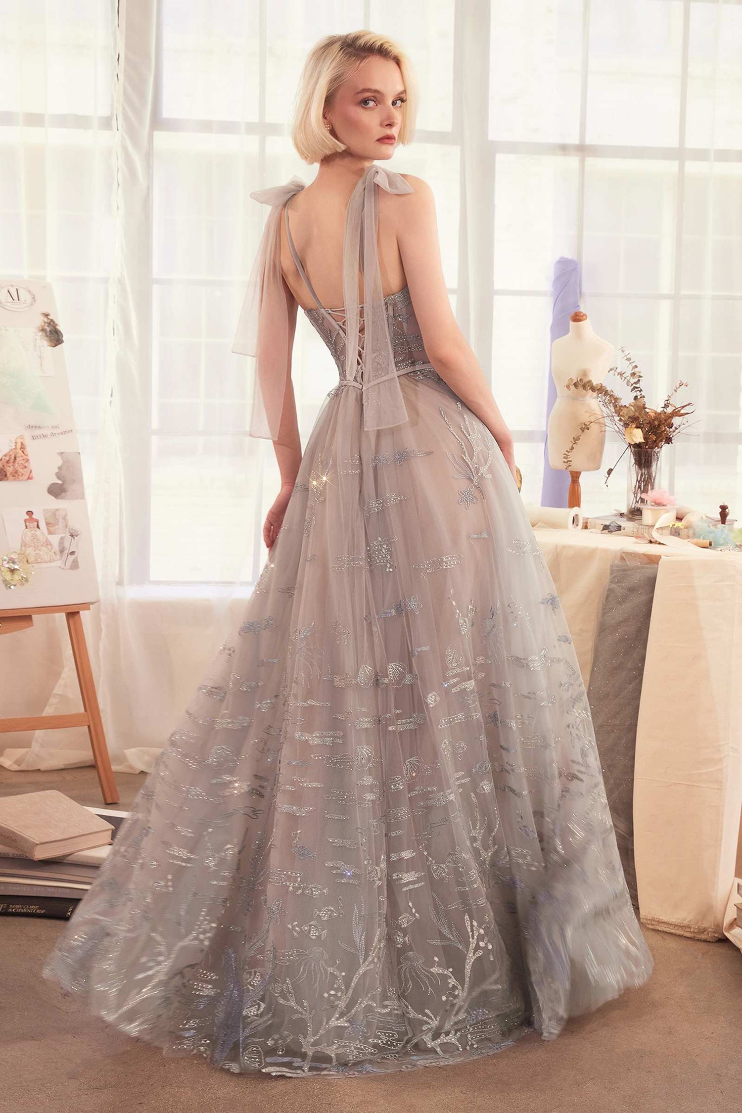Andrea &amp; Leo A1458 Dress Under The Sea Embroidery A-Line Gown
