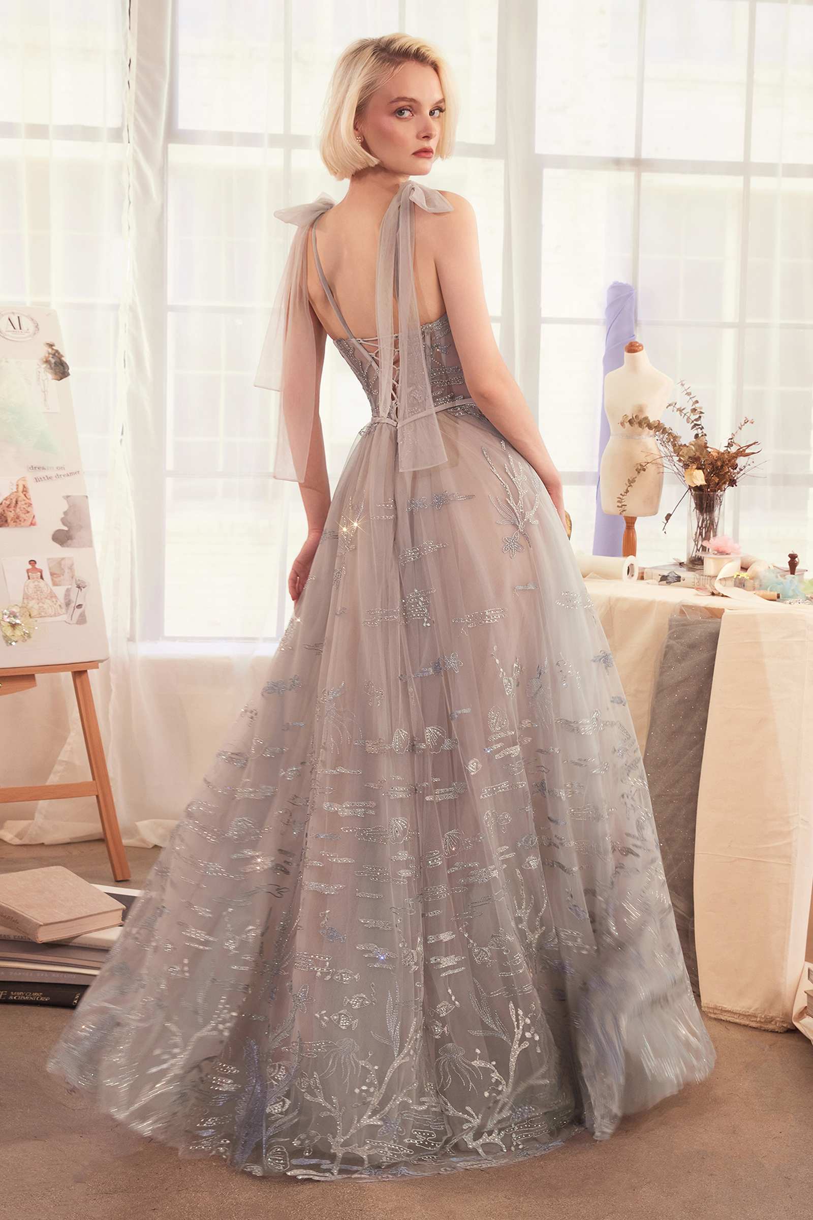 Andrea &amp; Leo A1458 Dress Under The Sea Embroidery A-Line Gown
