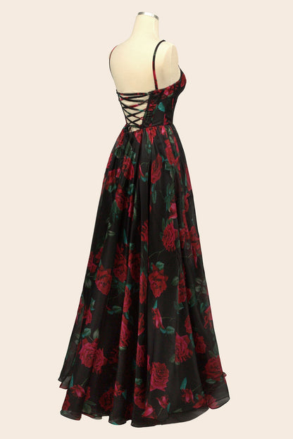 Andrea &amp; Leo A1465 Dress Rose Print Organza Gown