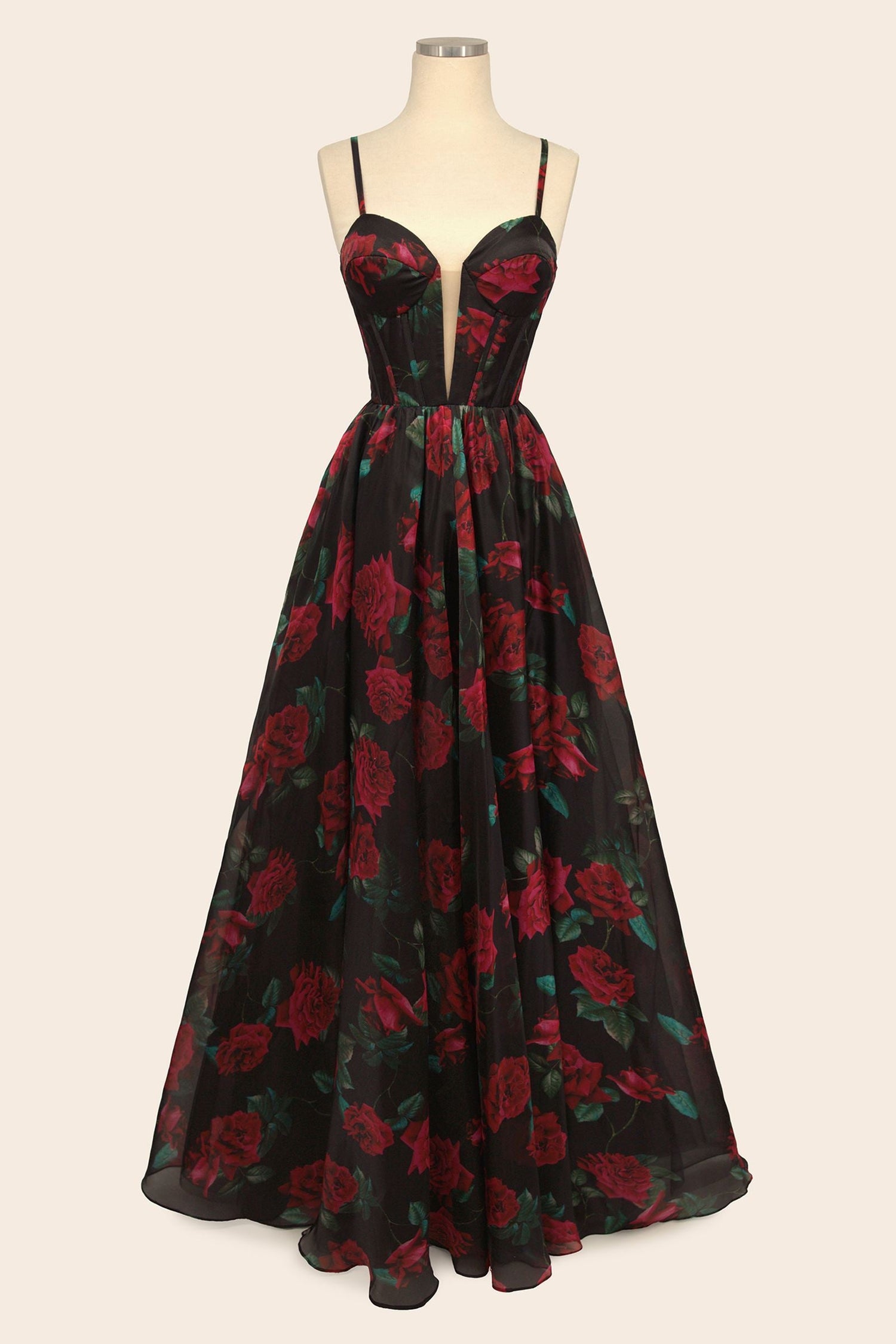 Andrea &amp; Leo A1465 Dress Rose Print Organza Gown