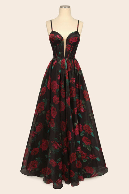 Andrea &amp; Leo A1465 Dress Rose Print Organza Gown