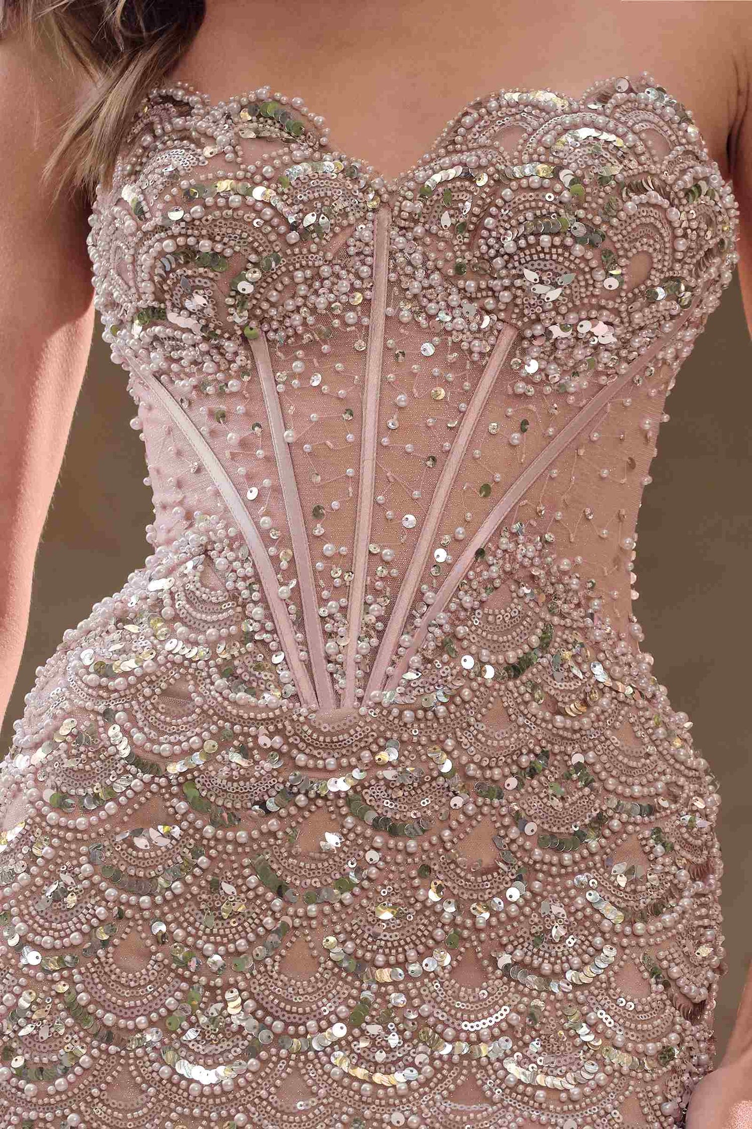 Andrea &amp; Leo A1481 Fitted Strapless Sweetheart Corset Bodice Gown