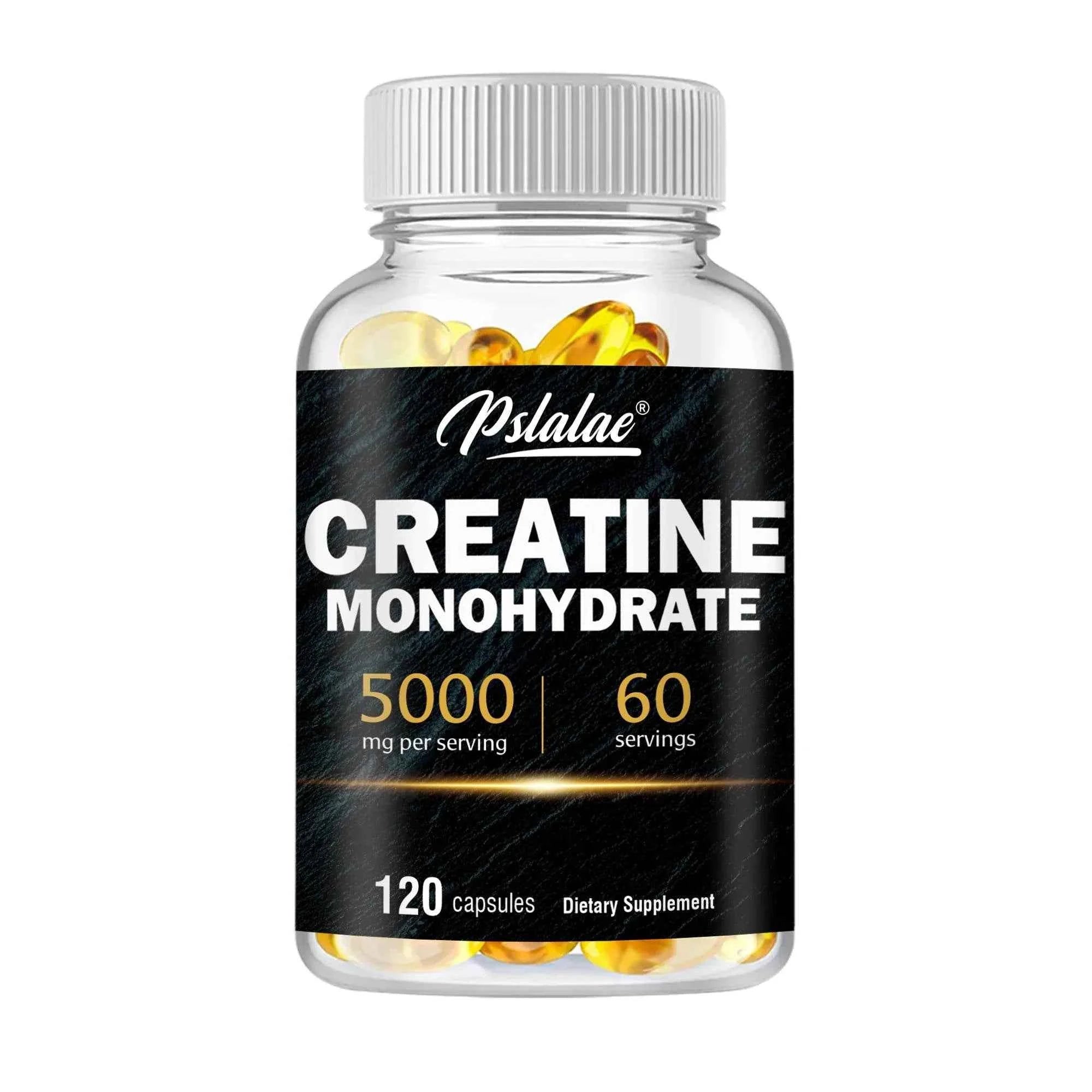 Creatine Monohydrate - Improves Athletic Performance, Strength, Endurance and Muscle Building - 120 Capsules