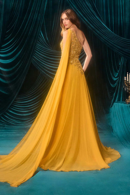 Andrea &amp; Leo A1495 One Shoulder Chiffon A-Line Formal Dress
