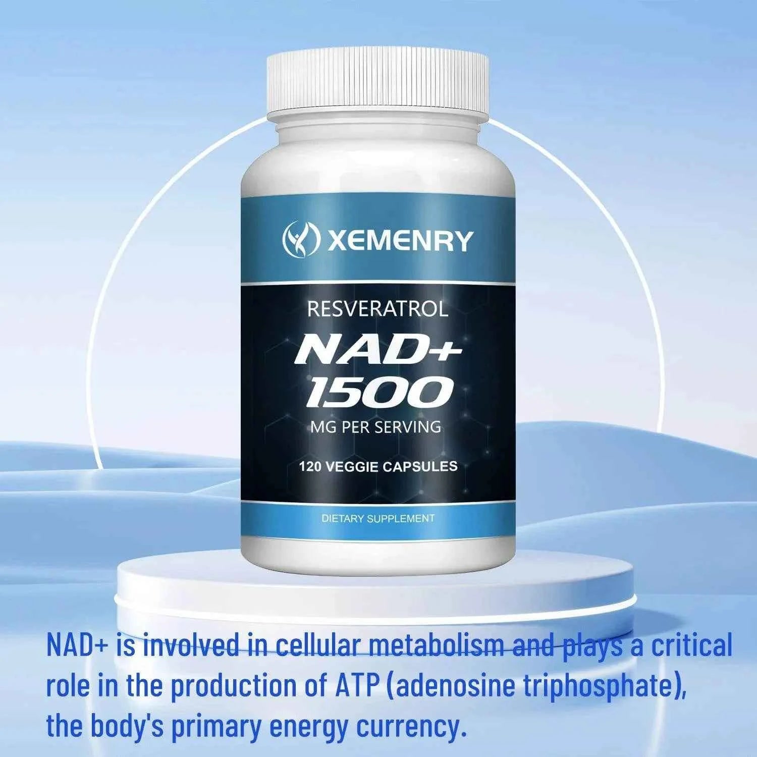 NAD Supplements - with Resveratrol - Natural Energy Supplement, Support Cell Health, Anti-aging, Enhance Immunity - 120 Capsules