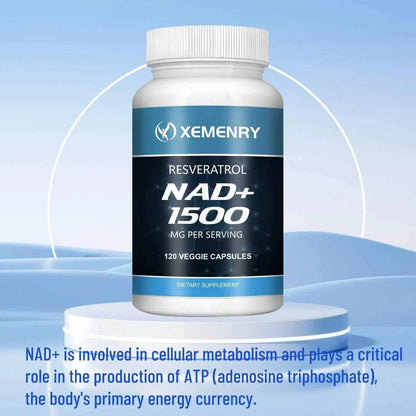 NAD Supplements - with Resveratrol - Natural Energy Supplement, Support Cell Health, Anti-aging, Enhance Immunity - 120 Capsules