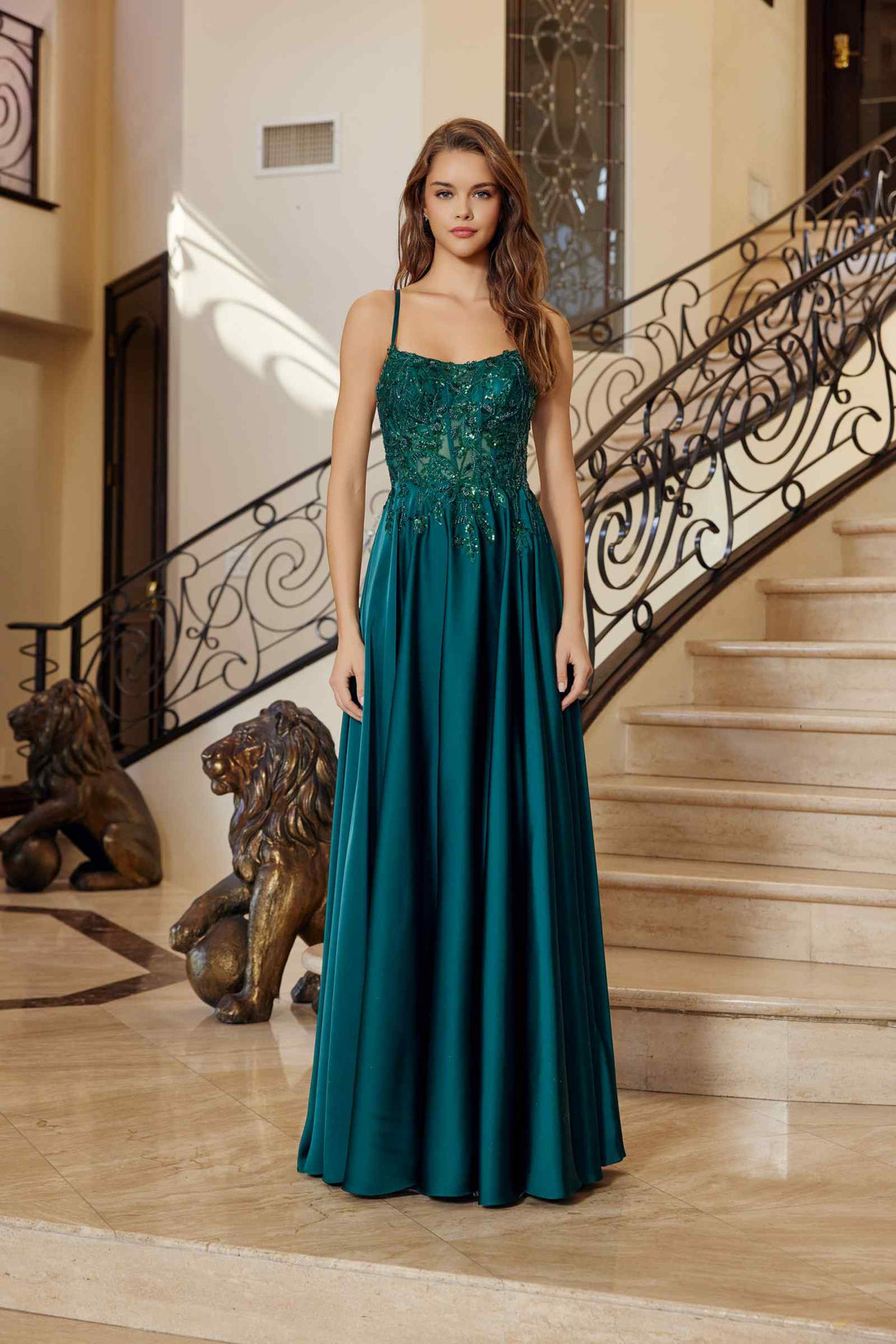 Nox Anabel A1725 Stretch Satin A-Line Dress by DiscountDressShop