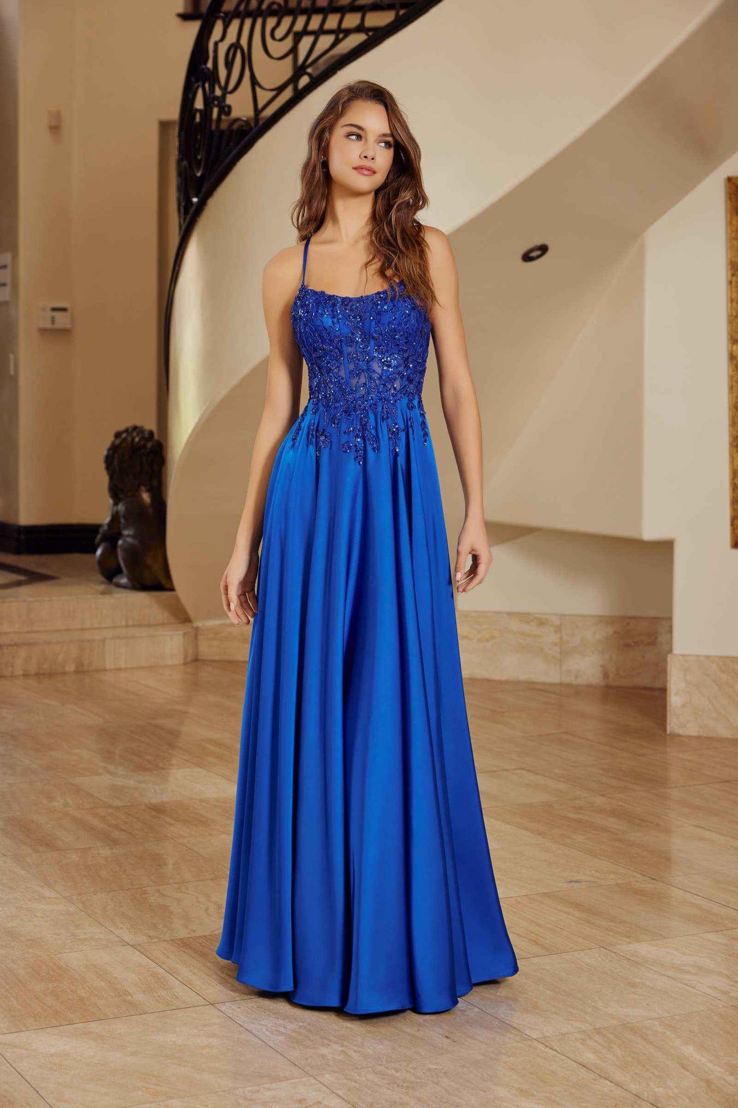 Nox Anabel A1725 Stretch Satin A-Line Dress by DiscountDressShop