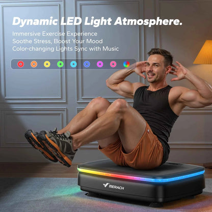 MERACH LED Vibration Plate Platform – Whole Body Workout &amp; Lymphatic Drainage Machine