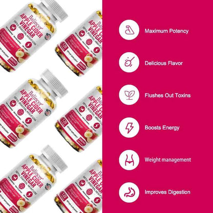 Apple Cider Vinegar Capsules, Magnesium, Green Tea - Detox, Relieve Bloating and Constipation, Burn Fat