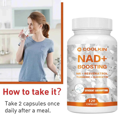 NAD + Boosting - with Trans-resveratrol, Quercetin - Enhance Cell Vitality and Help Cell Repair, Anti-aging - 120 Capsules