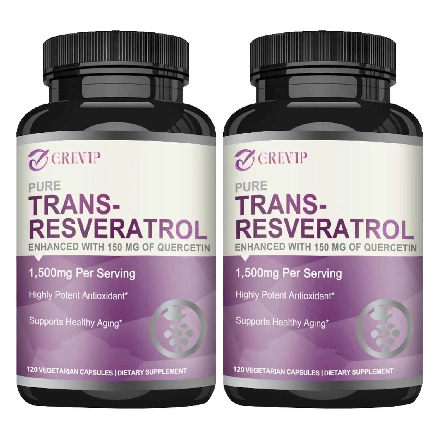 Trans-Resveratrol Supplement - Promotes Joint and Heart Health, Fights Aging, Brain Support - 120 Capsules