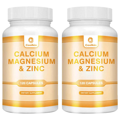 Calcium + Magnesium + Zinc Capsules - Supports Bone Health, Nerve and Muscle Function, Immune Support - 120 Capsules