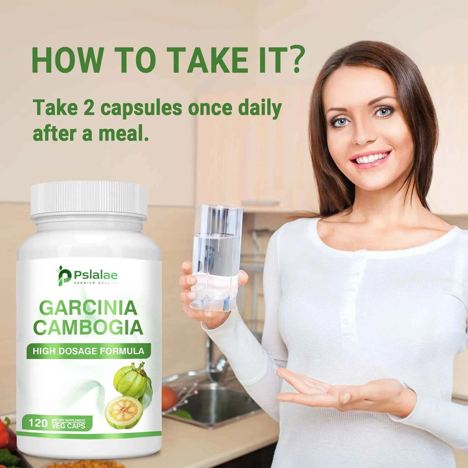 Garcinia Cambogia Health Supplement Appetite Suppression Metabolism Boost Energy Replenishment Colon Cleansing 120 Capsules