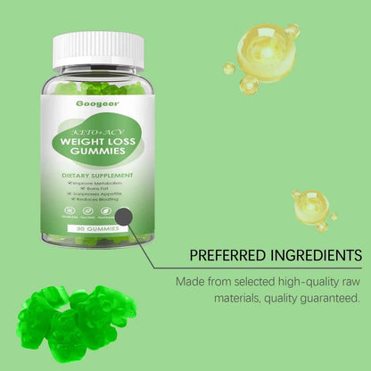 Googeer 30pcs Slimming Body Gummies Fat Burner Energy Support Dietary Supplement Fruit Flavor Anti Cellulite Weight Loss Gummies