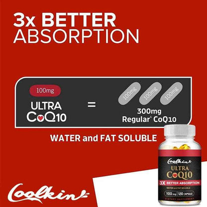 Ultra CoQ10 - Provides Energy, Supports Heart and Cardiovascular Health, Antioxidant - 120 Capsules