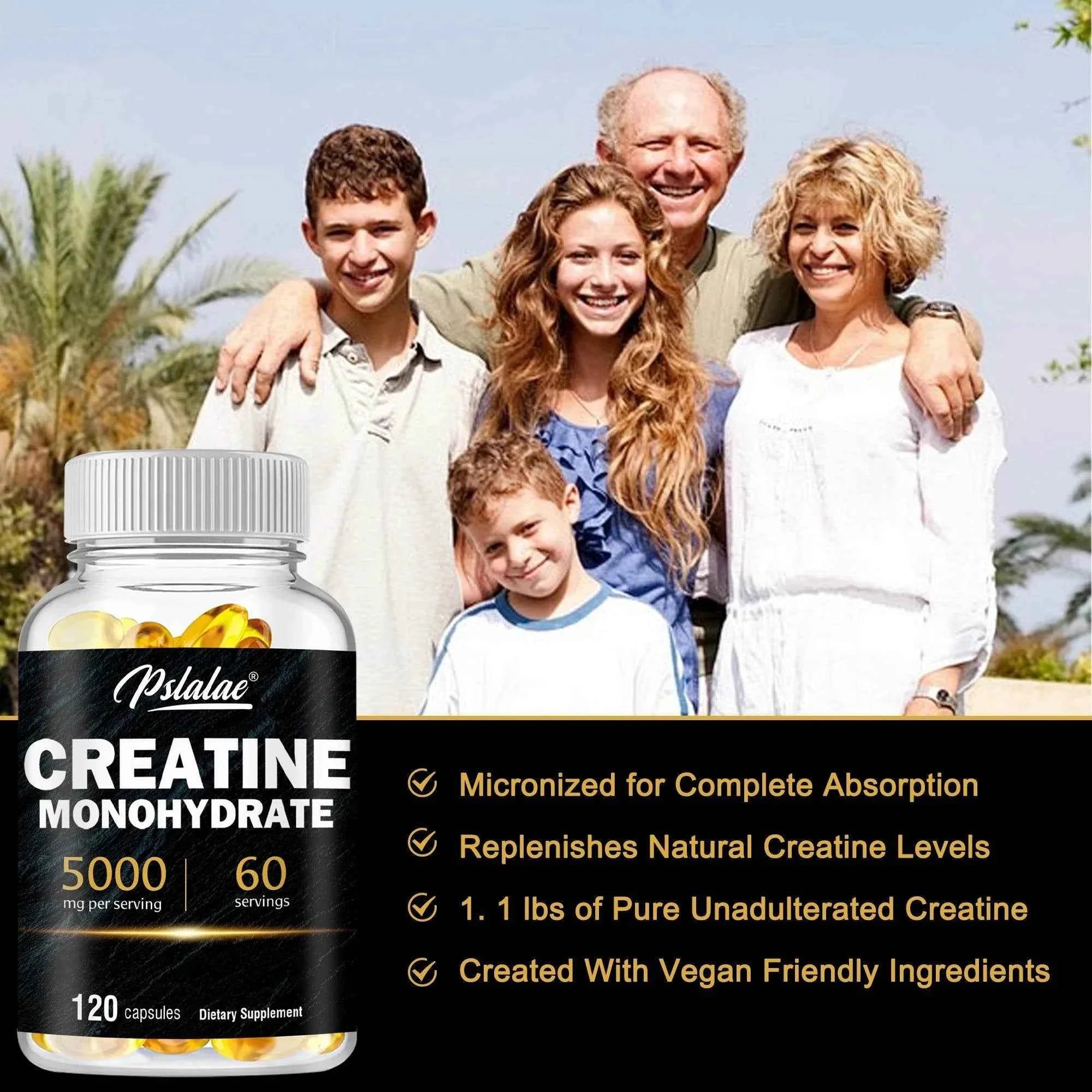 Creatine Monohydrate - Build Muscle, Improve Athletic Performance, Improve Energy Endurance and Promote Recovery - 120 Capsules