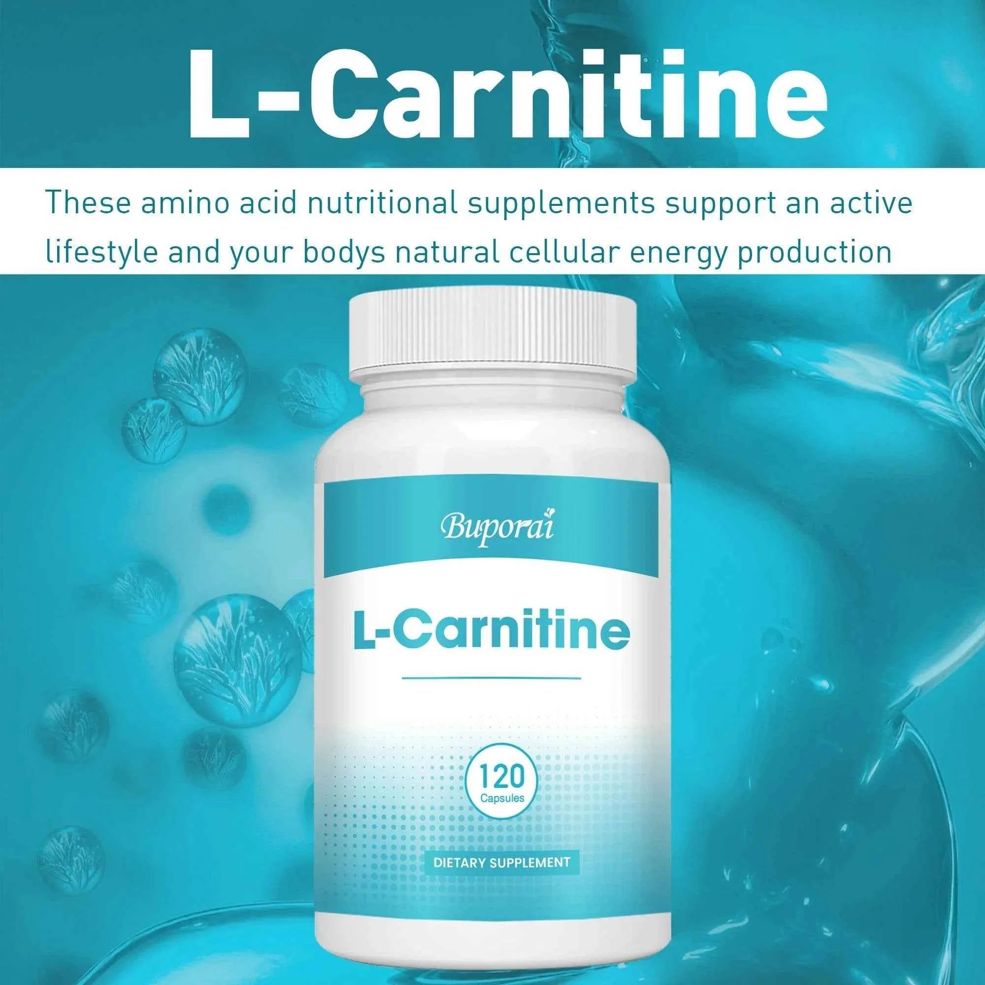 L-Carnitine Supplement - Promote Metabolism, Improves Memory, Burner Fat, Support Energy, Grow Muscles - 120 Capsules