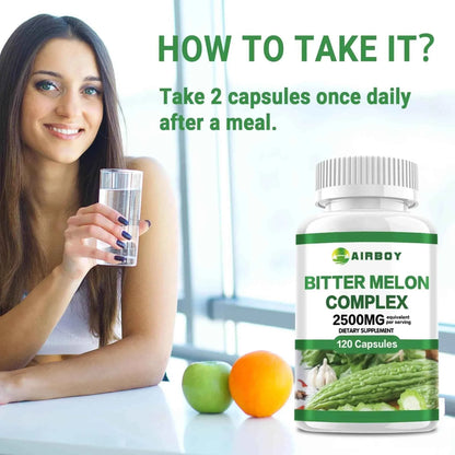 Bitter Melon Capsules - Promote Glucose Metabolism, Weight Management, Digestive Health - 120 Capsules