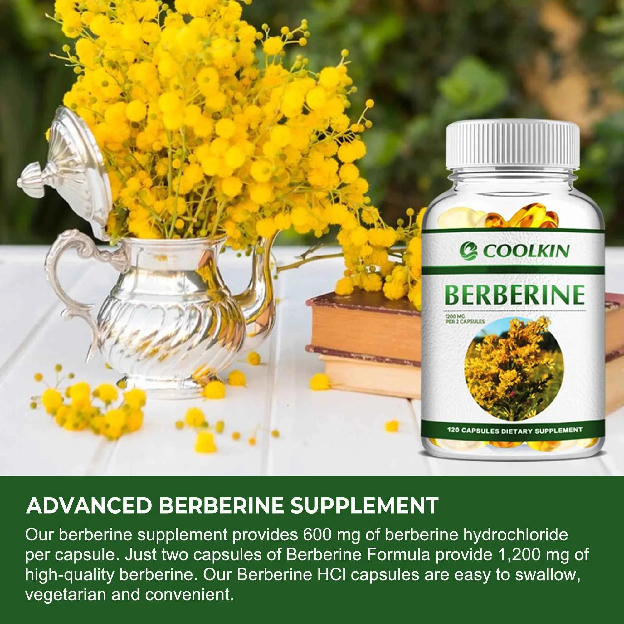 Premium Berberine Supplement - Supports Immune System, Cardiovascular Heart &amp; Gastrointestinal Wellness - 120 Capsules