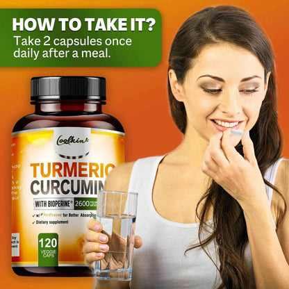 Turmeric Curcumin - 95% Curcumin &amp; Bioperine - Highly Absorbable Turmeric Supplement, Joint &amp; Digestion Health - 120 Capsules