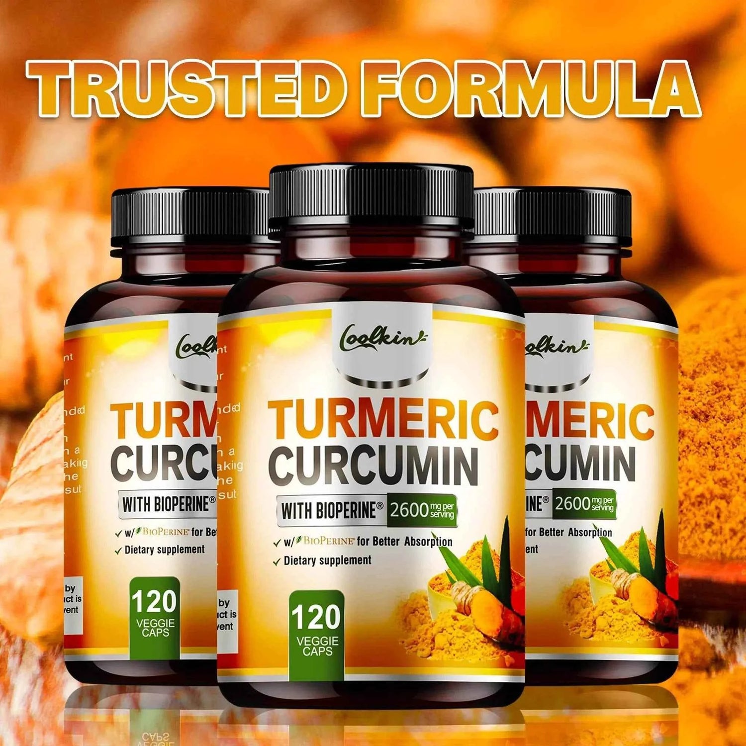 Turmeric Curcumin - 95% Curcumin &amp; Bioperine - Highly Absorbable Turmeric Supplement, Joint &amp; Digestion Health - 120 Capsules