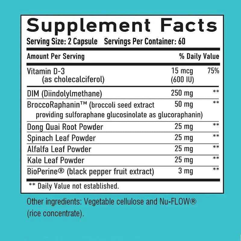 DIM Supplements for Women - Hormone Balance, Promotes Estrogen Metabolism, Menopausal Support, Antioxidant - 120 Capsules