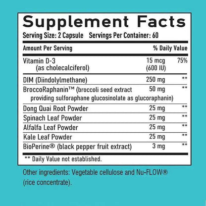 DIM Supplements for Women - Hormone Balance, Promotes Estrogen Metabolism, Menopausal Support, Antioxidant - 120 Capsules