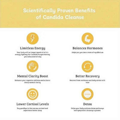 Candida Cleanse with Natural Herbs and Probiotics, Oregano Leaf, Wormwood, Black Walnut, Caprylic Acid