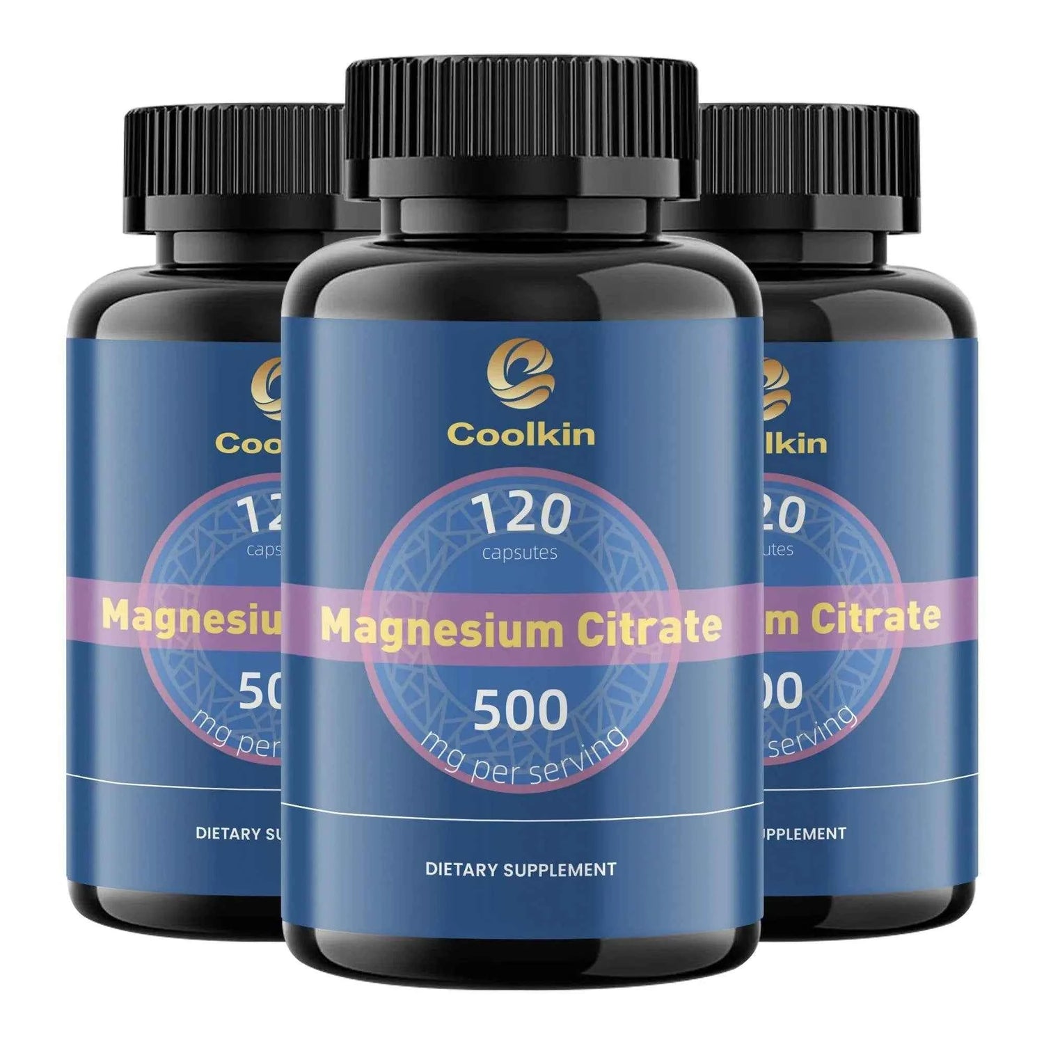 Magnesium Citrate Capsules - Muscle, Bone, Heart, Nervous System Support, Improve Sleep - 120 Capsules
