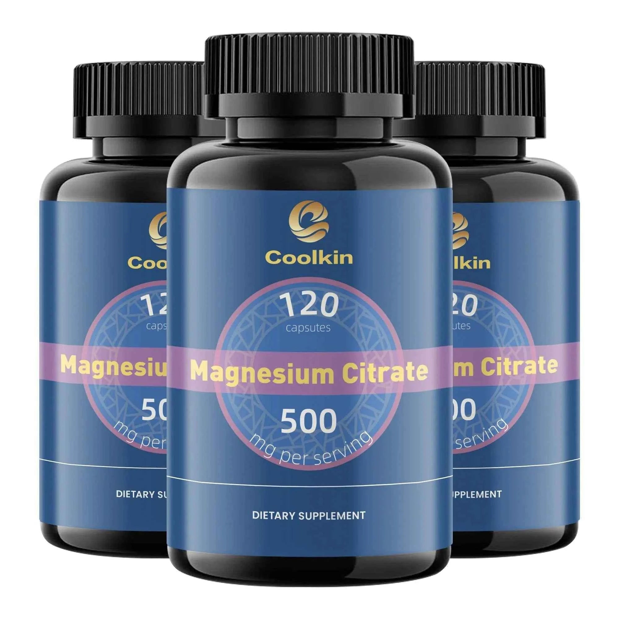 Magnesium Citrate Capsules - Muscle, Bone, Heart, Nervous System Support, Improve Sleep - 120 Capsules