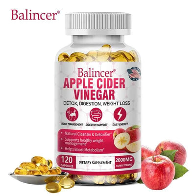 Apple Cider Vinegar Capsules, Magnesium, Green Tea - Detox, Relieve Bloating and Constipation, Burn Fat