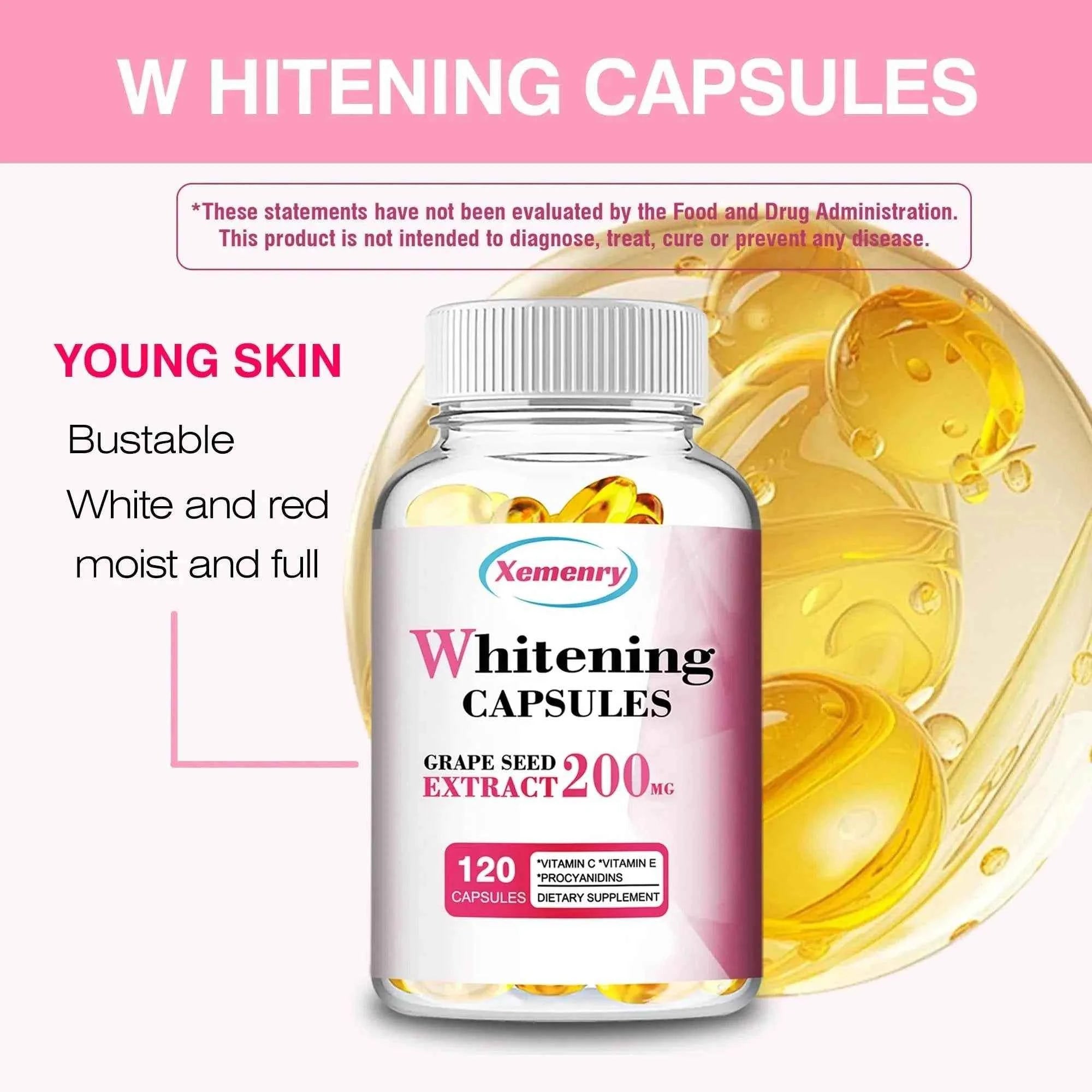 Whitening Capsules - Anti-aging, Anti-oxidation, Wrinkle Reduction, Skin Whitening - 120 Capsules