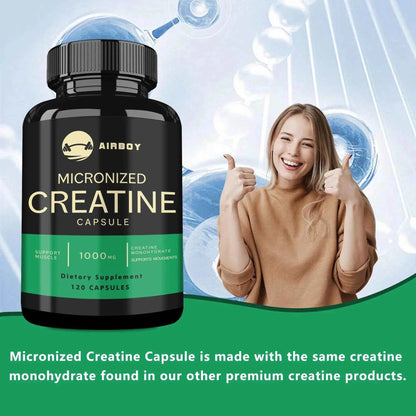 Micronized Creatine Capsules - for Muscle Endurance, Build Muscle &amp; Enhance Performance - 120 Capsules