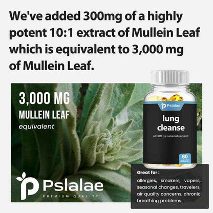Lung  Detox &amp; Cleanse Capsules - Supports Bronchial and Respiratory Health, Relieves Breathing, Immune Support - 60 Capsules
