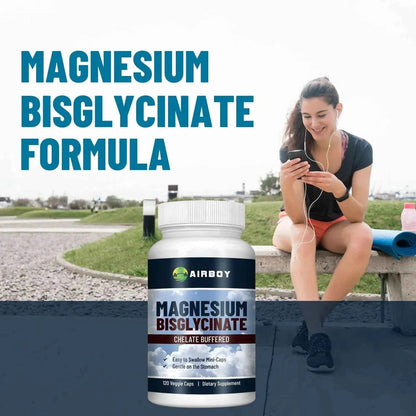Magnesium Bisglycinate Supplement - Muscle, Nerve, Sleep, Joints, Bones Health, Immune &amp; Energy - 120 Capsules