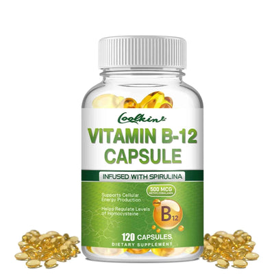 Vitamin B12 - Supports Energy Metabolism and Nervous System, Good for Brain and Heart Health - 120 Capsules